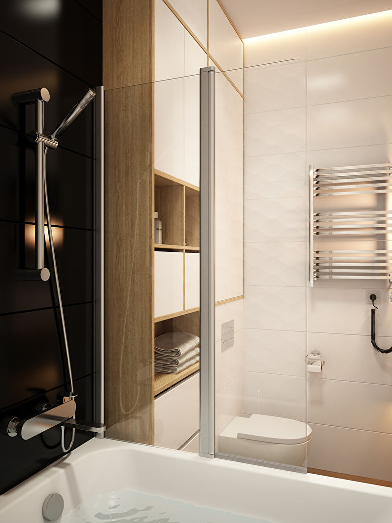 Bathroom interior “Harmony of contrasts”