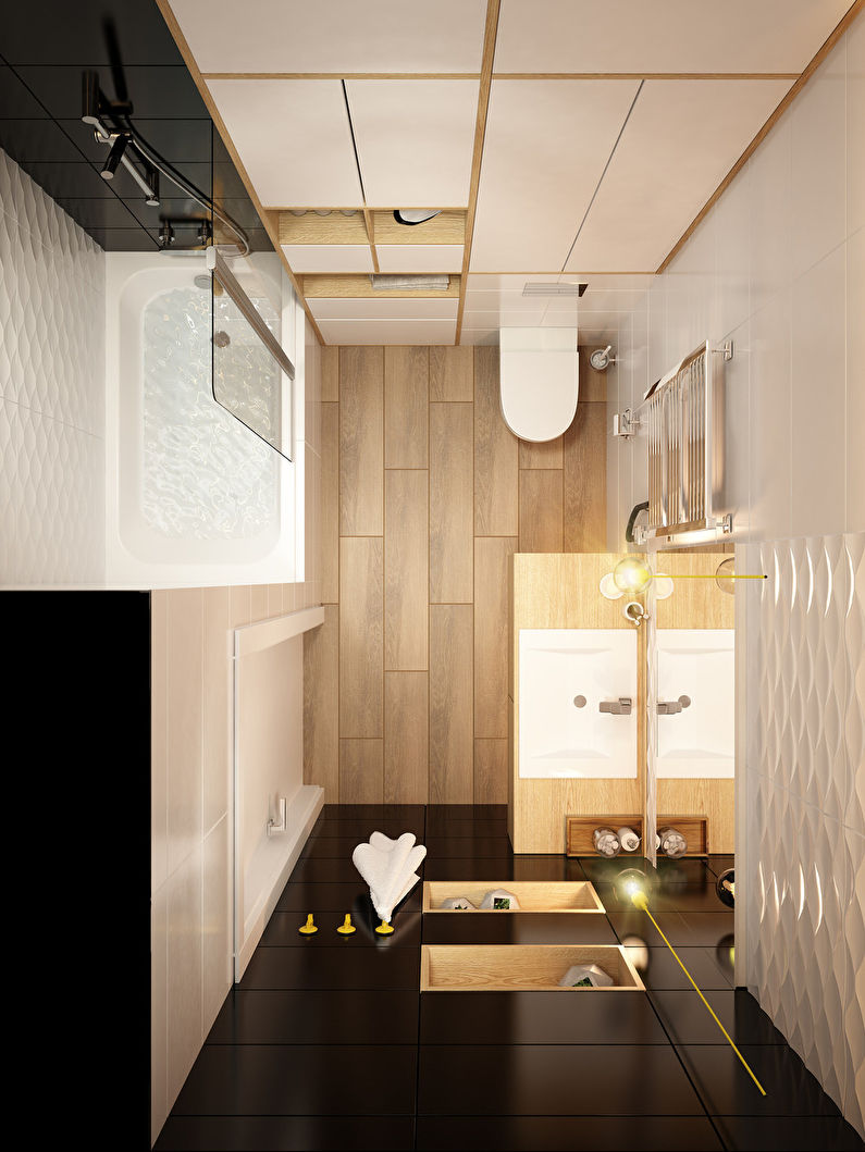 Bathroom interior “Harmony of contrasts”