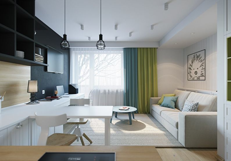 Studio-Apartment-Design für ein junges Mädchen