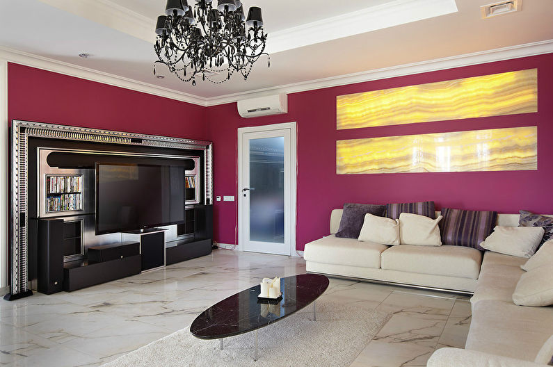 The interior of the living room 