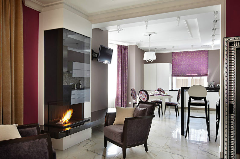 The interior of the living room 
