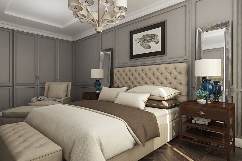 The bedroom project in the residential complex 