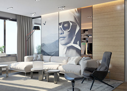 Soft contrasts: Apartment for a family with a child
