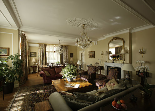 English style living room, Moscow