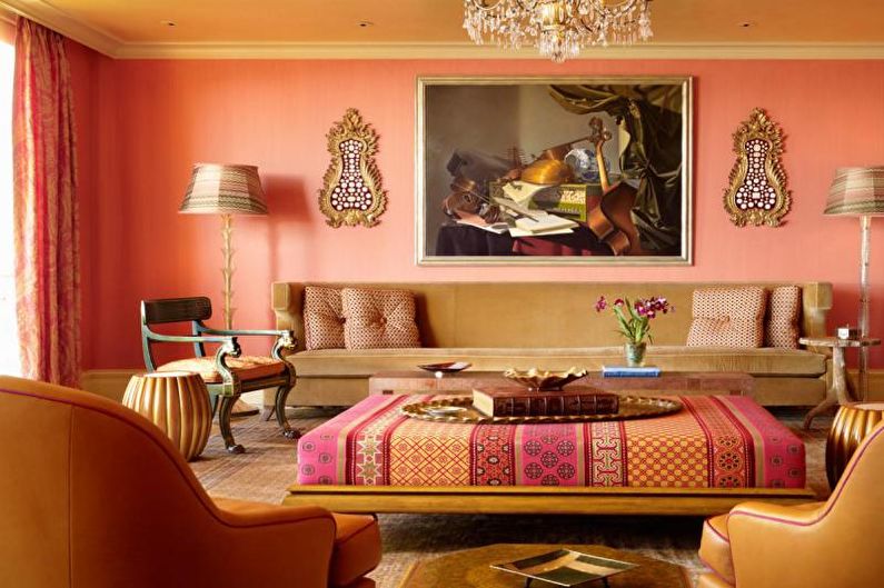 Design living room 2018 in ethnic style