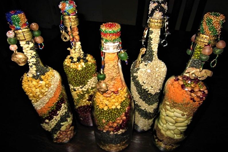 Décor de bouteille de bricolage - Décor de grain