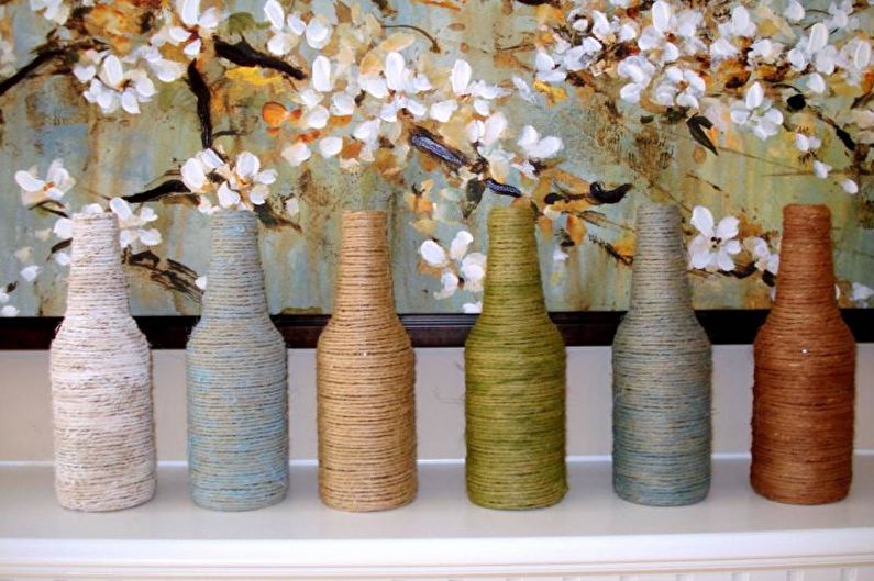 Décor de bouteille bricolage - Décor de ficelle