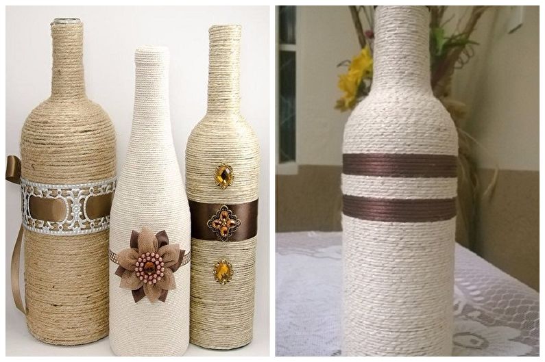 Décor de bouteille bricolage - Décor de ficelle