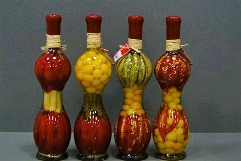 Décor de bouteille de bricolage - Décor de légumes et de fruits