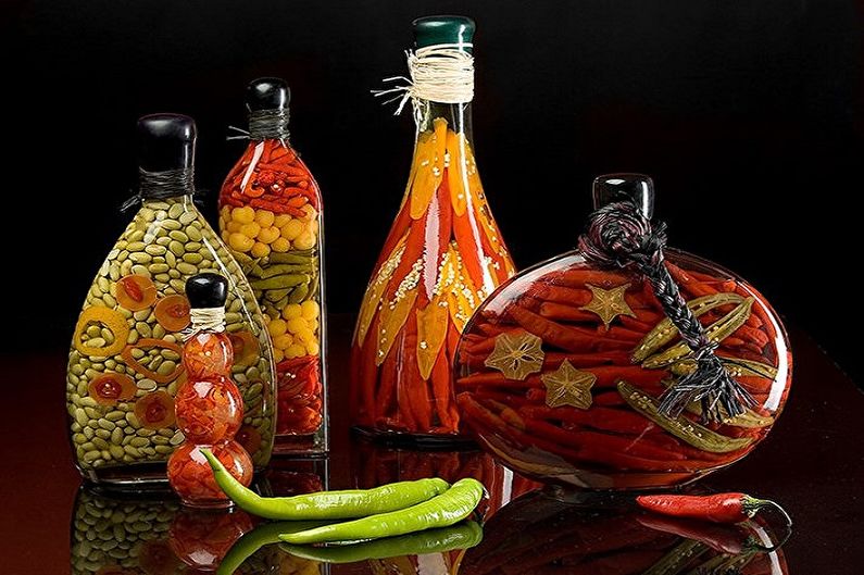 Décor de bouteille de bricolage - Décor de légumes et de fruits
