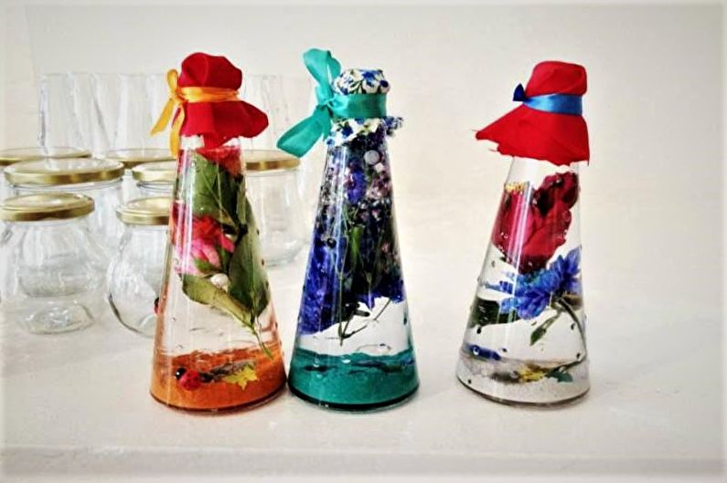 Décor de bouteille bricolage - Décor floral