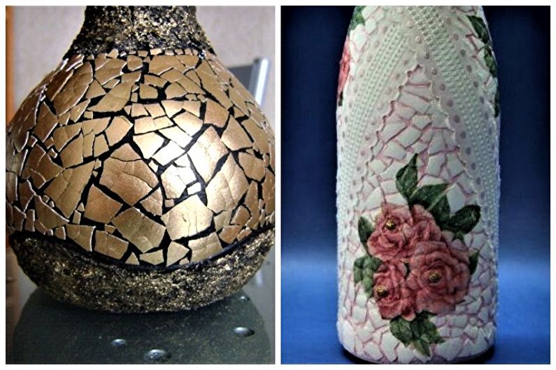 Décor de bouteille bricolage - Décor de coquille d'oeuf