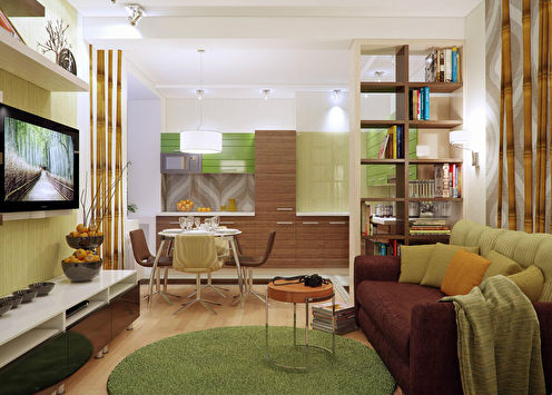 Ethno-style studio apartment