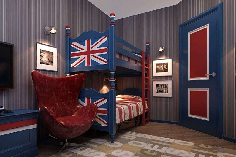 Kids Room for Two Boys in English Style - Interior Design