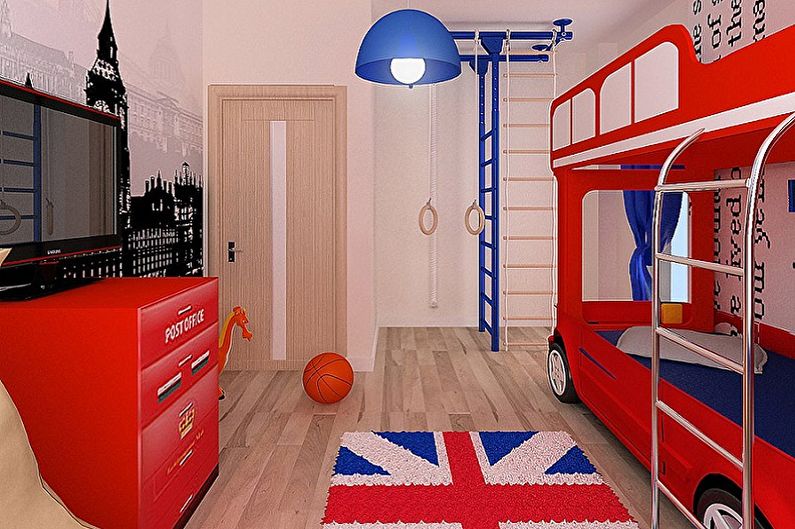 Kids Room for Two Boys in English Style - Interior Design