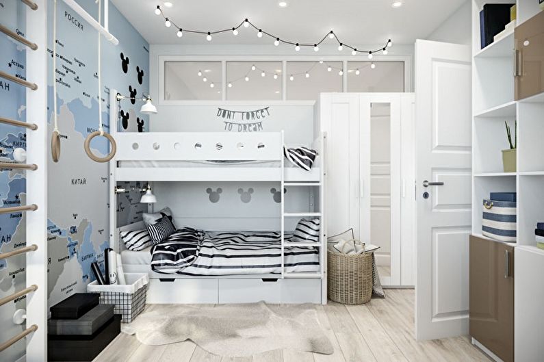 Kids Room Design for Two Boys - Lighting and Decor