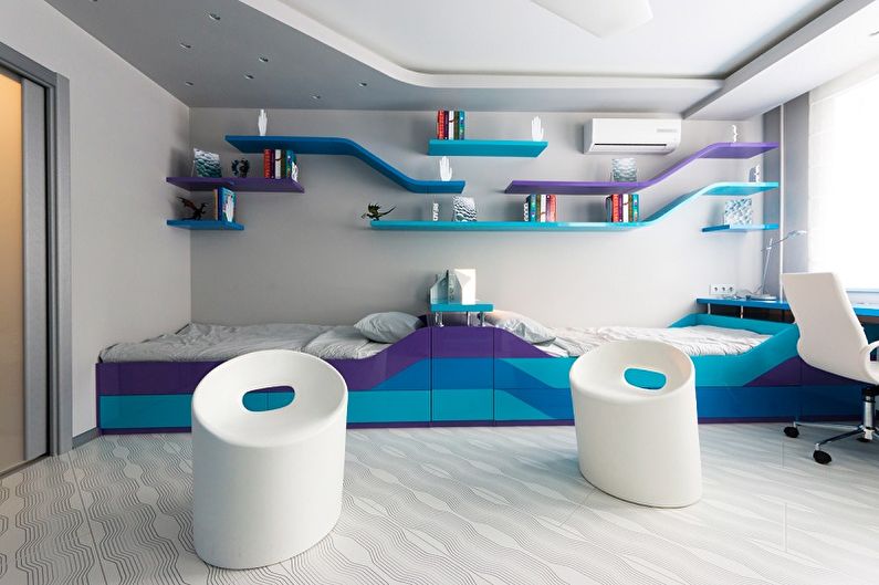 Interior design of a children's room for two boys - photo