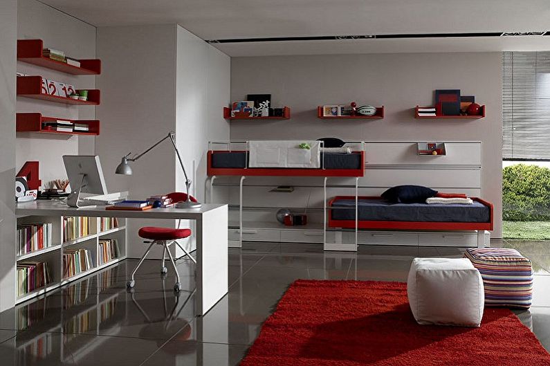 Interior design of a children's room for two boys - photo