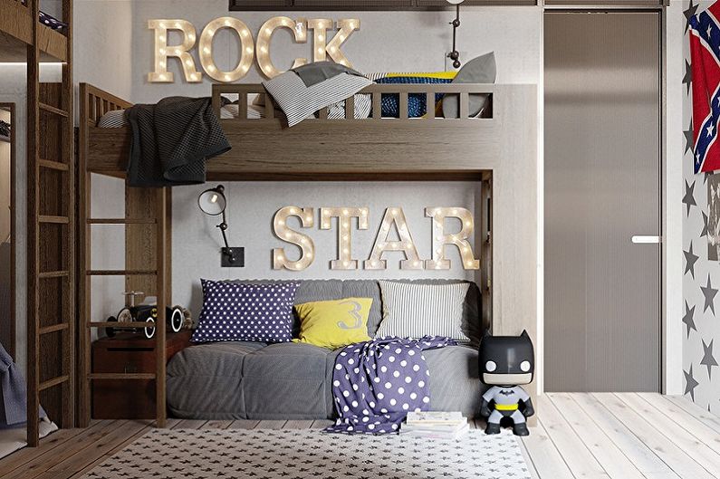 Interior design of a children's room for two boys - photo