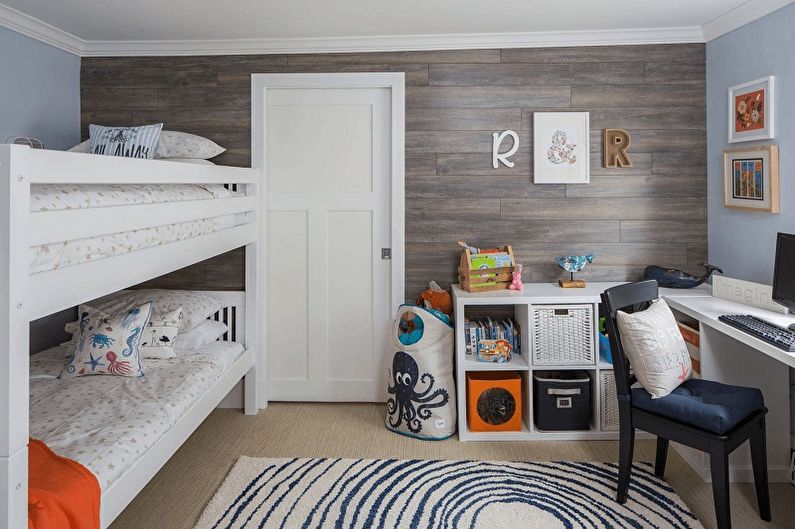 Interior design of a children's room for two boys - photo