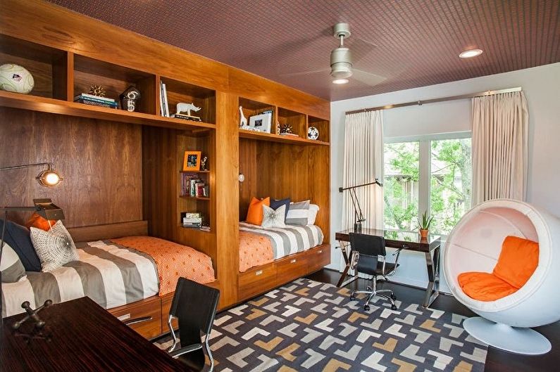 Interior design of a children's room for two boys - photo