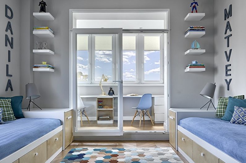 Interior design of a children's room for two boys - photo