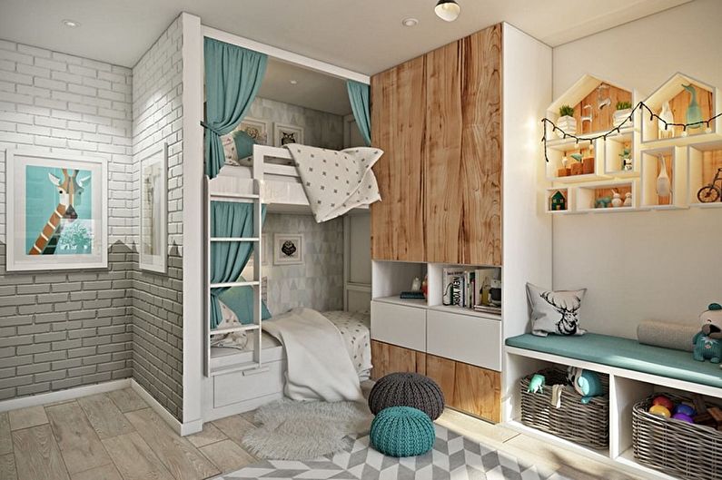 Interior design of a children's room for two boys - photo