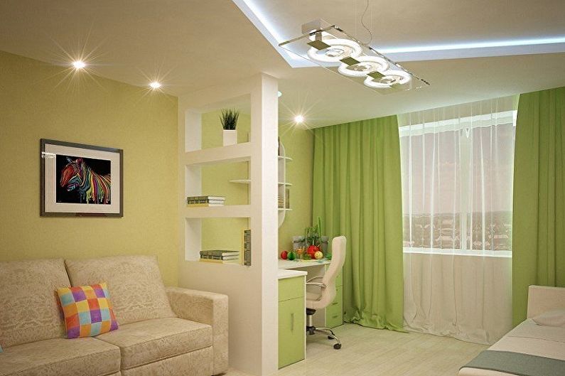 Design a bedroom and a nursery in one room - Ceiling Finish