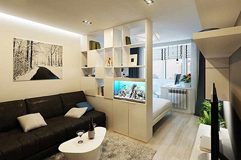 Interior design of a bedroom and a nursery in one room - photo