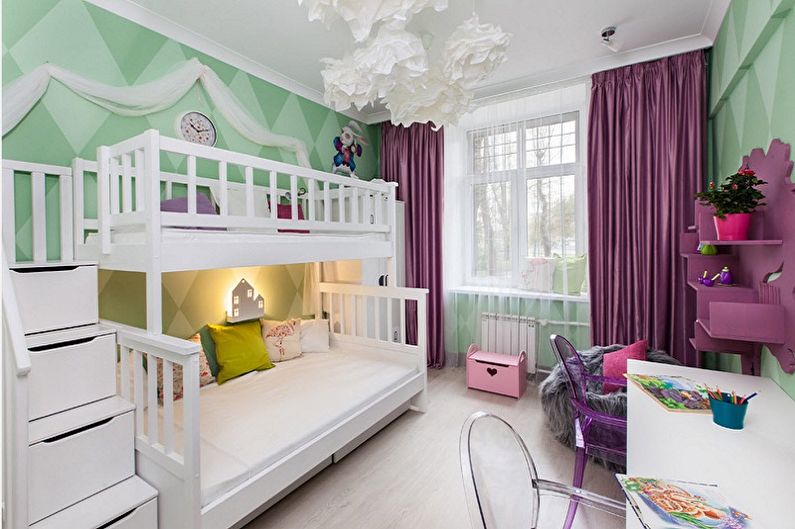 Kids Room Design for Two Girls - Color Solutions