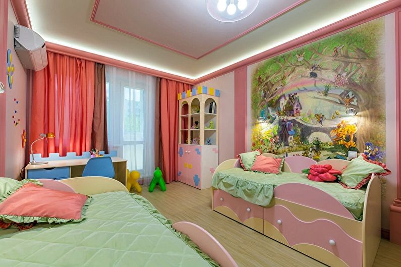 Kids Room Design for Two Girls - Wall Decoration