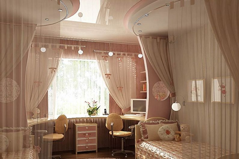 Kids Room Design for Two Girls - Ceiling Finish