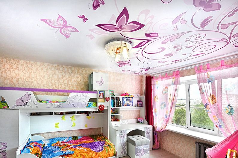 Kids Room Design for Two Girls - Ceiling Finish