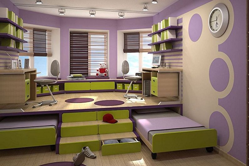 Furniture for a children's room for two girls - Sleeping places