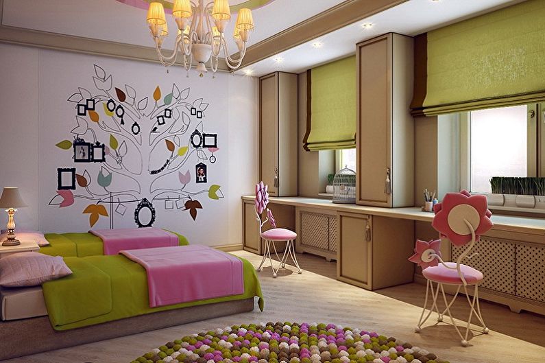 Furniture for a children's room for two girls - Working Area