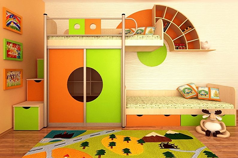 Interior design of a children's room for two girls - photo