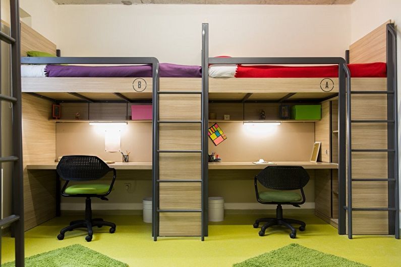 Interior design of a children's room for two girls - photo