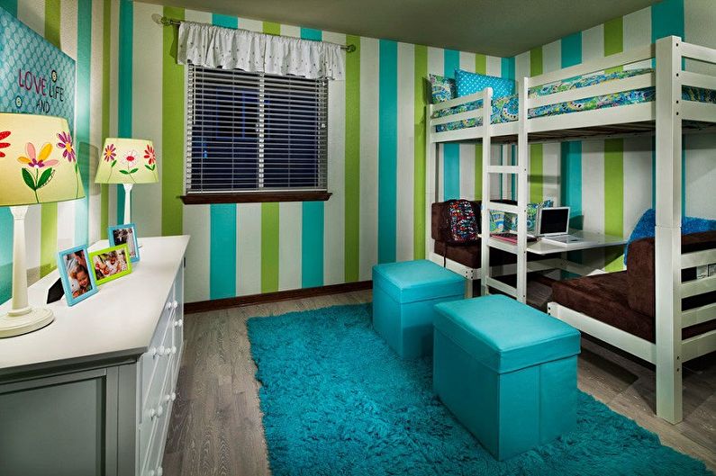 Interior design of a children's room for two girls - photo