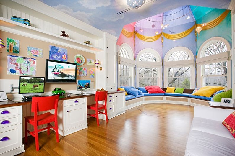 Interior design of a children's room for two girls - photo