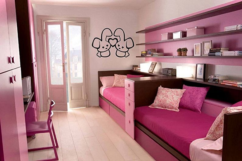 Interior design of a children's room for two girls - photo