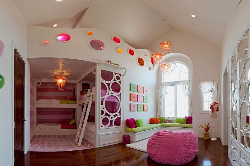 Interior design of a children's room for two girls - photo
