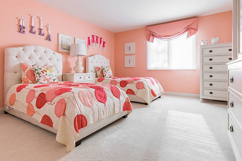 Interior design of a children's room for two girls - photo