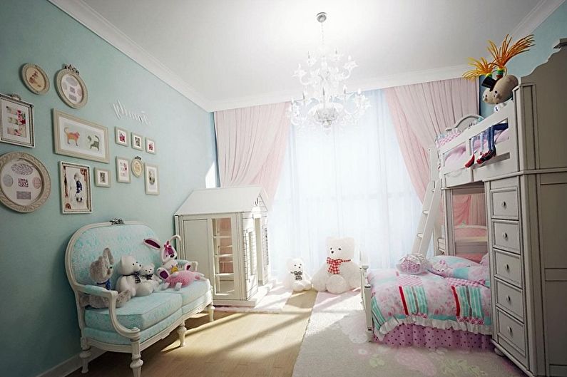 Interior design of a children's room for two girls - photo