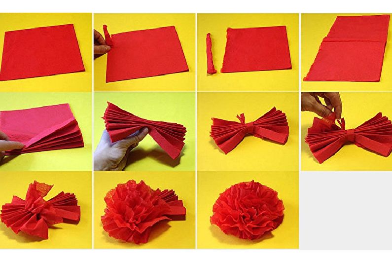 Do-it-yourself flowers from napkins - Carnations