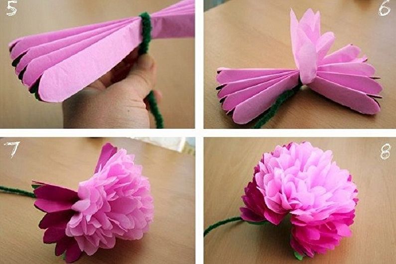 DIY flowers from napkins - Peonies