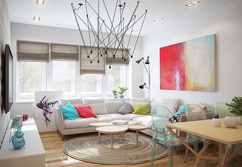 Design a small Scandinavian-style living room