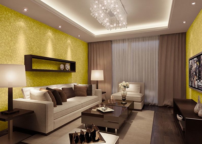 Design of a small living room - photo