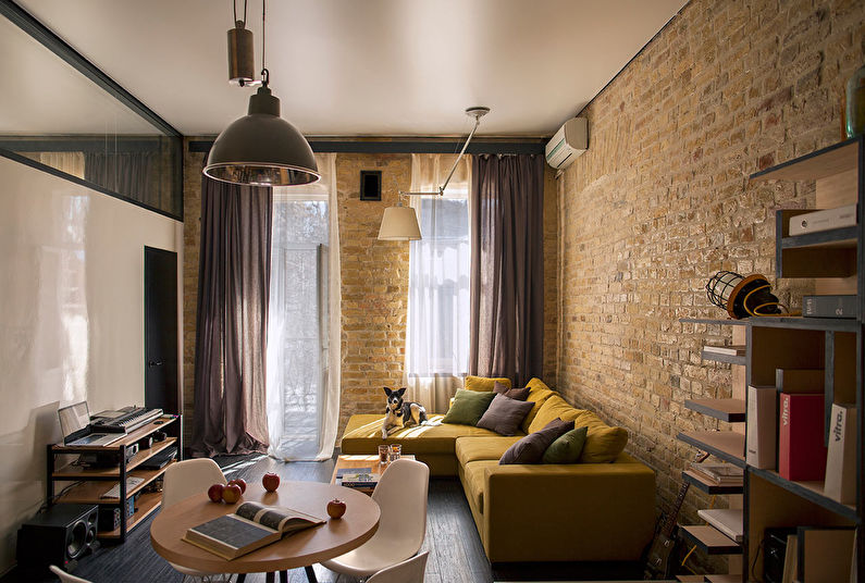 Design of a small living room - photo