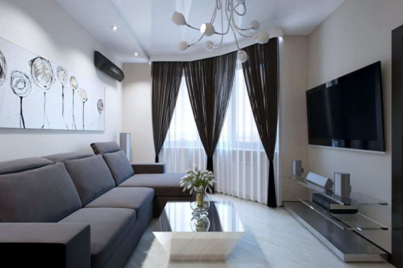 Design of a small living room - photo