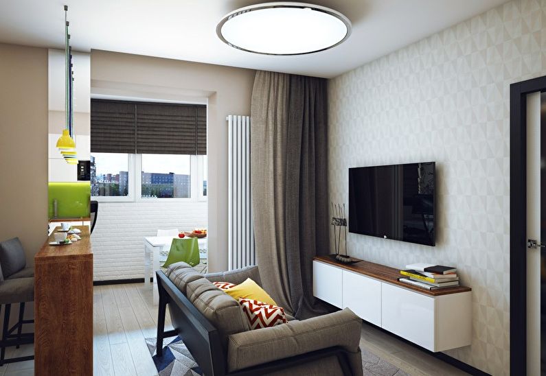 Design of a small living room - photo